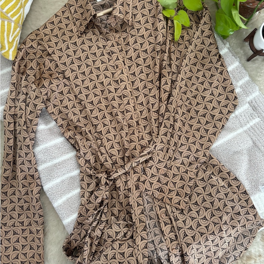 12th Tribe Tan Swirl Mini Dress
